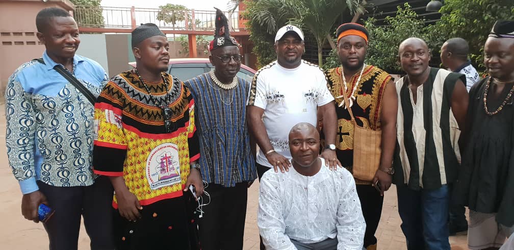 Mafac Chairman with some of the refugees in Ghana